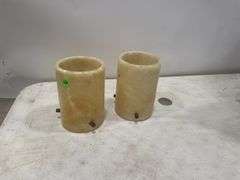 Pair of Alabaster Candle Holders