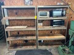 (2) Metal Shelves & Contents on Shelves