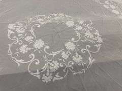 Floral Tablecloth with Crochet Collars