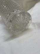 (2) Pressed Glass Pitchers and Leaded Crystal Napkin Holder