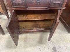 Wood Side Board with Marble Top