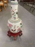 Decorative Porcelain Vase and Stand