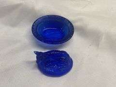 (4) Colored Glass Animal Covered Dishes