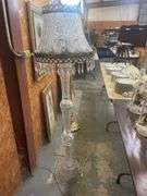 Cut Glass Floor Lamp with Crystal Prisms, WORKS