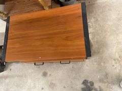 Small Wood Grain Finish Side Table with Drawers