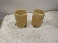 Pair of Alabaster Candle Holders