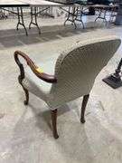 Upholstered Armchair with Carved Legs