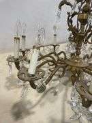 Brass and Crystal Chandelier with Bulbs
