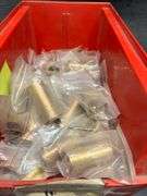 (3) Red Plastic Bins & Contents