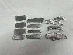 Lot of (11) Promotional Pocket Knives and Money Clips