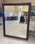 Large Framed Wall Mirror with Wooden Frame