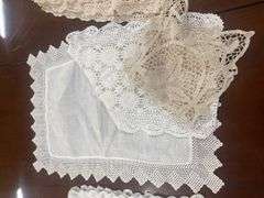 Assorted Handmade Doilies and Table Linens
