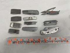 Lot of (11) Promotional Pocket Knives and Money Clips