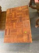 Wood Parquet Top Side Table