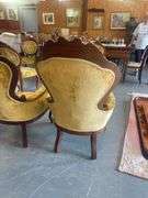 Pair of High Back Velvet Victorian Chairs
