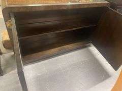Asian Style Credenza with Smoke Glass Top