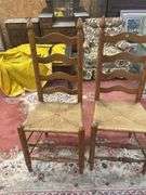 (2) Wooden Ladder Back Chairs