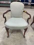 Upholstered Armchair with Carved Legs