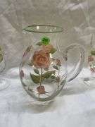 Floral Pitcher with (4) Glasses