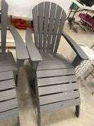 (2) Gray Trex Adirondack Chairs with Footstools