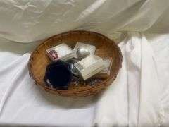Assorted Jewelry Collection in Woven Basket