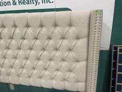 King Upholstered Headboard with Base and Frame