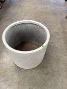 Round White Composite Planter