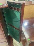 Mahogany Finished Jewelry Armoire with Drawers and Mirror