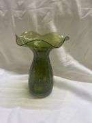 Pair of Green Art Glass Vases