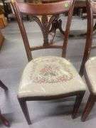 Pair of Wooden Chairs with Floral Seats