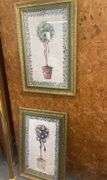 Pair of Framed Floral Topiary Prints