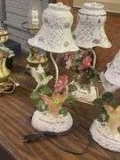 (4) Porcelain Hummingbird Accent Lamps, Works