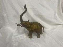 Detailed Brass Elephant Sculpture