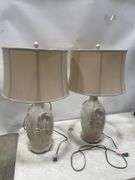(2) Pottery Table Lamps with Shades