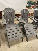(2) Gray Trex Adirondack Chairs with Footstools