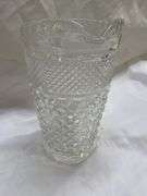 (2) Pressed Glass Pitchers and Leaded Crystal Napkin Holder