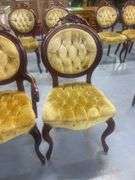Set of Two Parlor Chairs with Gold Upholstery