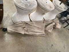 Set of Three Patio Umbrellas with Stands