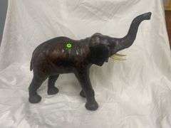 Decorative Leather Elephant Figure