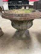 Pair of Decorative Concrete Garden Urns