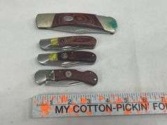 (4) Pocket Knives with Wood Handles