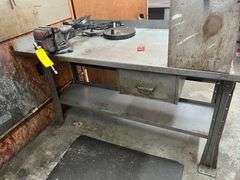 Metal Table with Vise