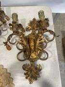 Gold Wall Sconces and Ceiling Light Fixture with Parts