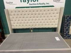 King Upholstered Headboard with Base and Frame