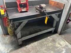 Wood Frame Metal Top Table