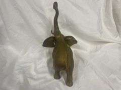 Detailed Brass Elephant Sculpture