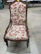 Elegant Upholstered Accent Chair with Floral Pattern