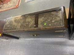 Asian Style Credenza with Smoke Glass Top