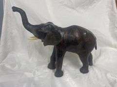 Decorative Leather Elephant Figure