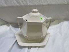 Ironstone China Covered Dish and Stand
